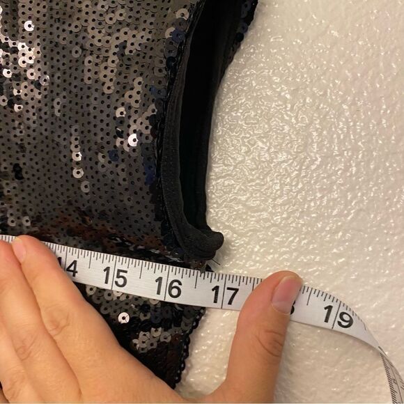 Glamour solo dance costume 2 piece style chevron rainbow black sequin Leotard SA - Picture 10 of 12